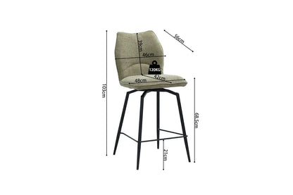 Lot de Chaises de Bar LYARA en Tissu Sable - 48 x 56 cm ROUSSEAU