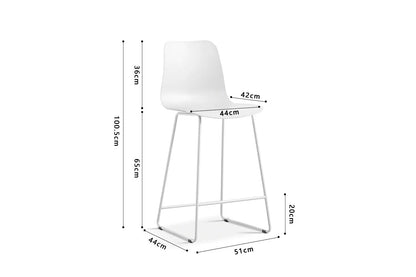 Lot de Chaises de Bar MARYA en PP Blanc - 51 x 44 cm ROUSSEAU