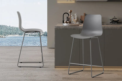 Lot de Chaises de Bar MARYA en PP Gris - 51 x 44 cm ROUSSEAU