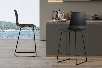 Lot de Chaises de Bar MARYA en PP Noir - 51 x 44 cm ROUSSEAU