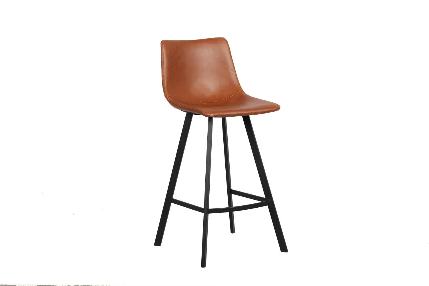 Lot de Chaises de Bar OZAYA en PU Cognac - 45 x 49 cm ROUSSEAU