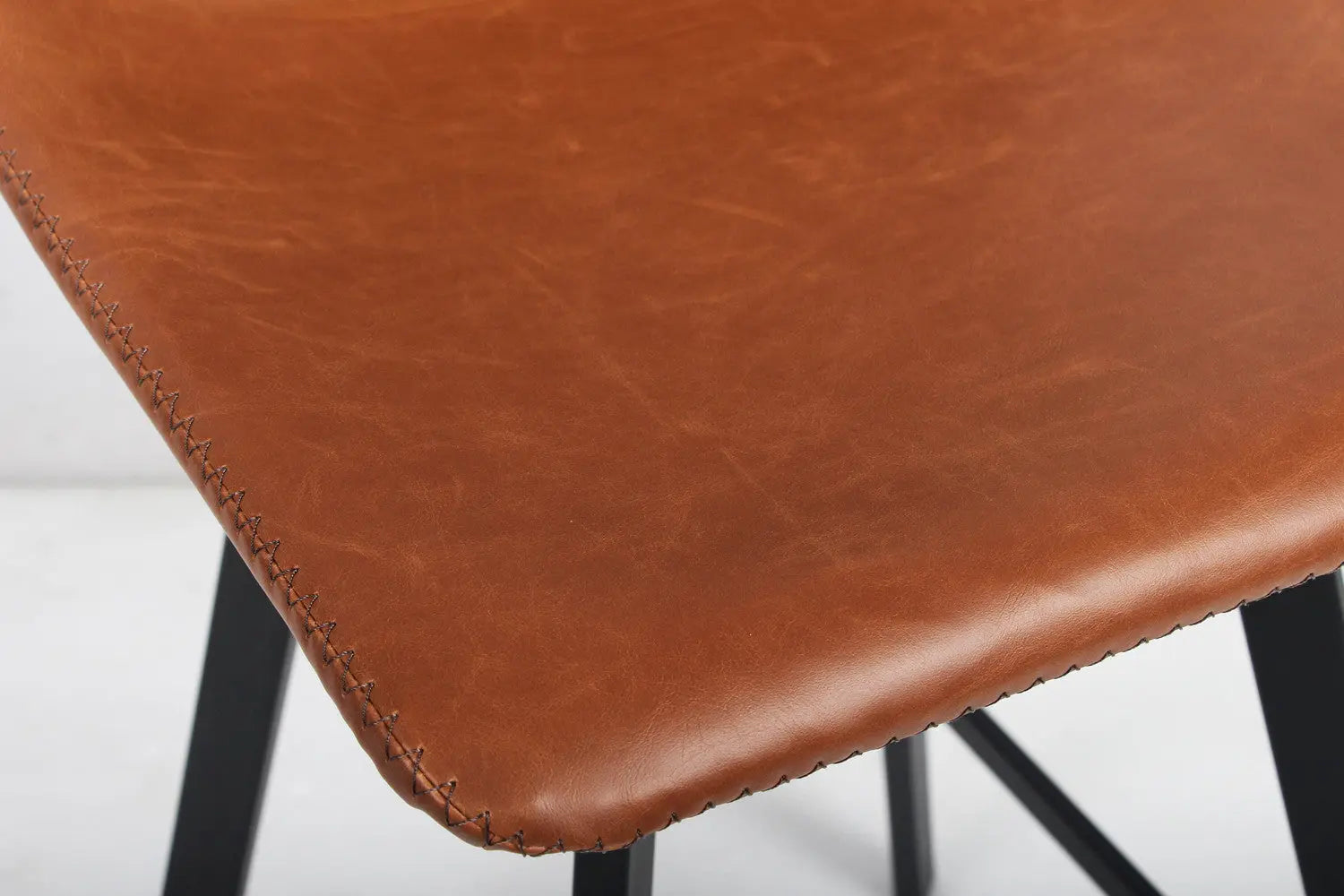 Lot de Chaises de Bar OZAYA en PU Cognac - 45 x 49 cm ROUSSEAU