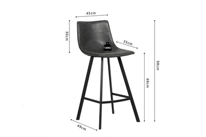 Lot de Chaises de Bar OZAYA en PU Noir - 45 x 49 cm ROUSSEAU