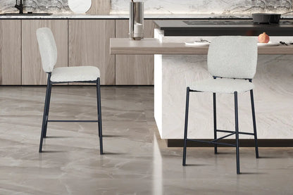 Lot de Chaises de Bar SOPHYA en Tissu Beige - 47 x 56 cm ROUSSEAU