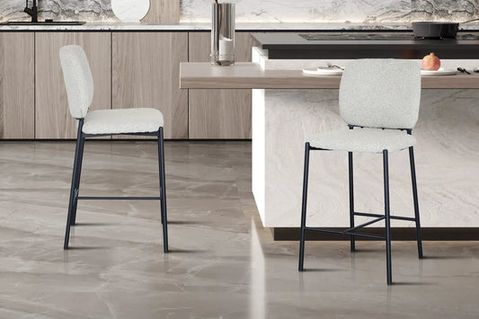Lot de Chaises de Bar SOPHYA en Tissu Beige - 47 x 56 cm ROUSSEAU