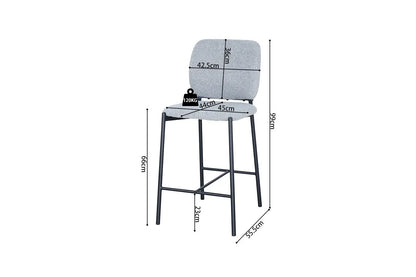 Lot de Chaises de Bar SOPHYA en Tissu Gris Clair - 47 x 56 cm ROUSSEAU