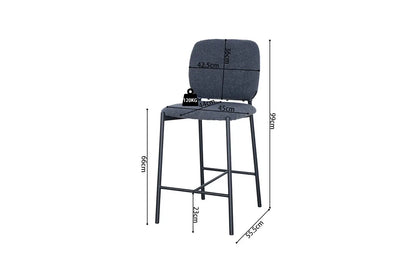 Lot de Chaises de Bar SOPHYA en Tissu Gris Foncé - 47 x 56 cm ROUSSEAU