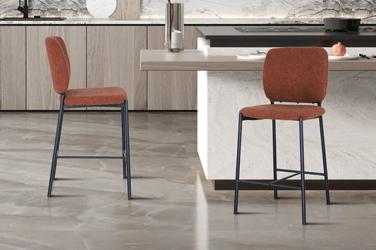Lot de Chaises de Bar SOPHYA en Tissu Rouille - 47 x 56 cm ROUSSEAU