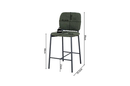 Lot de Chaises de Bar SOPHYA en Tissu Vert - 47 x 56 cm ROUSSEAU