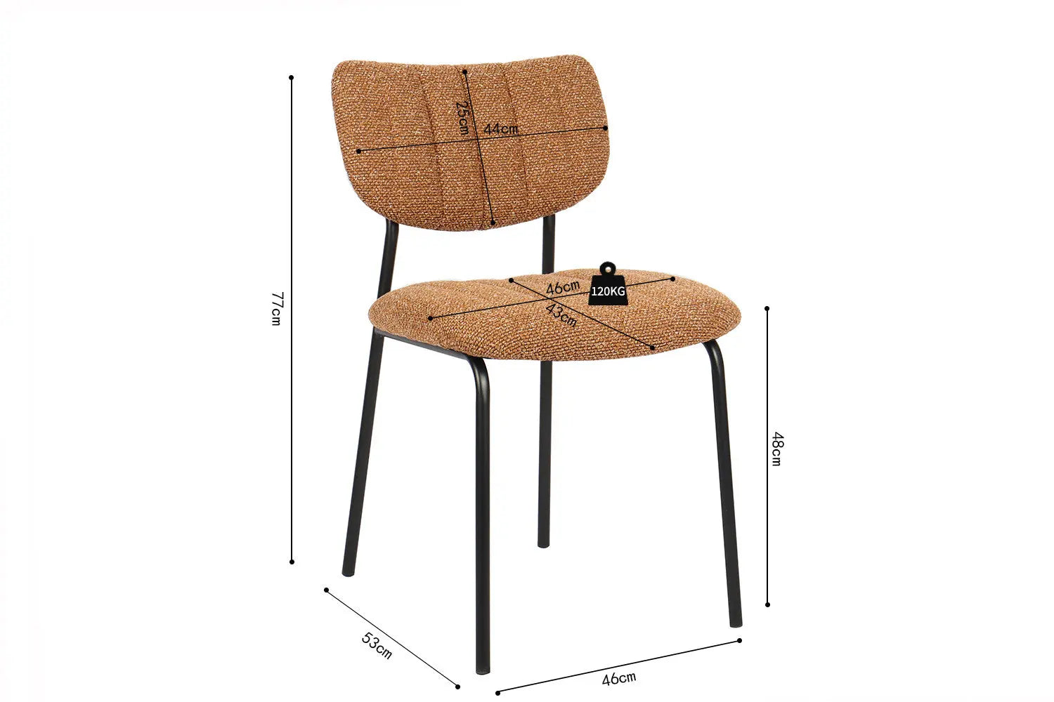 Lot de Chaises de Salle à Manger ANITA Orange - 72 x 53 cm ROUSSEAU
