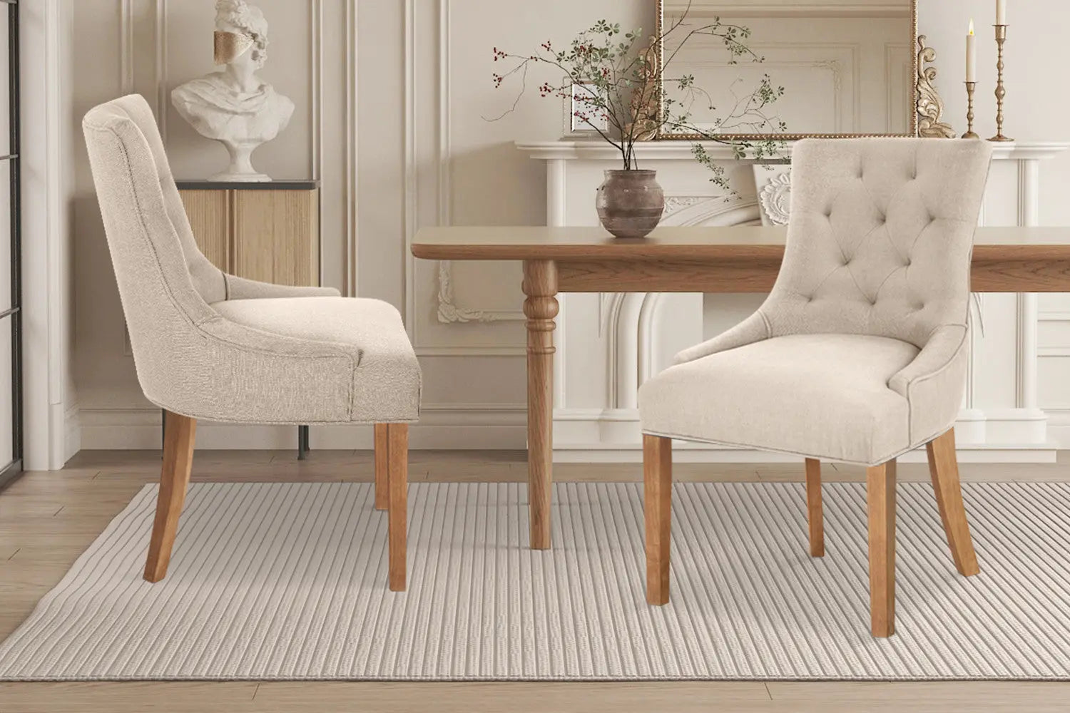 Lot de Chaises de Salle à Manger FANCYA Sable - 56 x 60 cm ROUSSEAU