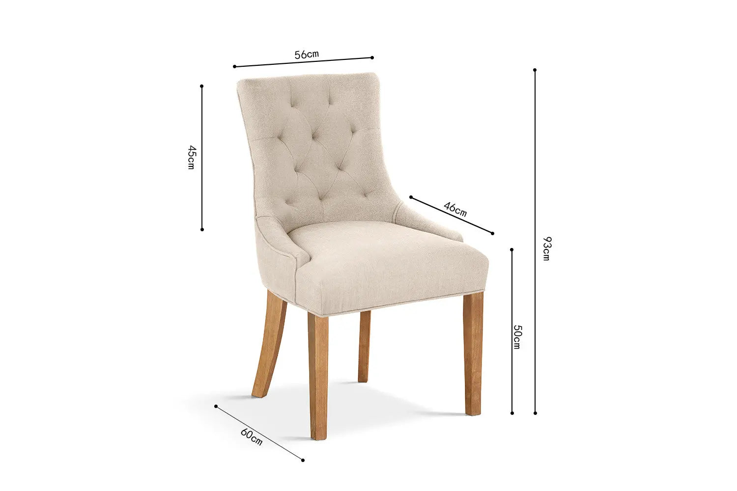 Lot de Chaises de Salle à Manger FANCYA Sable - 56 x 60 cm ROUSSEAU