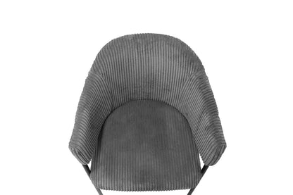 Lot de Chaises de Salle à Manger HINAYA en Tissu Gris Foncé - 54 x 62 cm ROUSSEAU