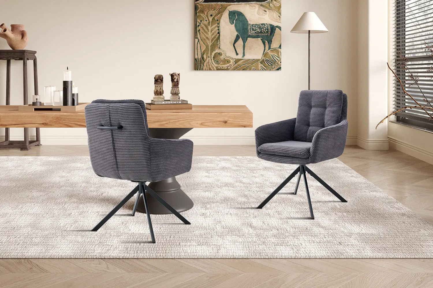 Lot de Chaises de Salle à Manger LINA Gris - 92 x 60 cm ROUSSEAU