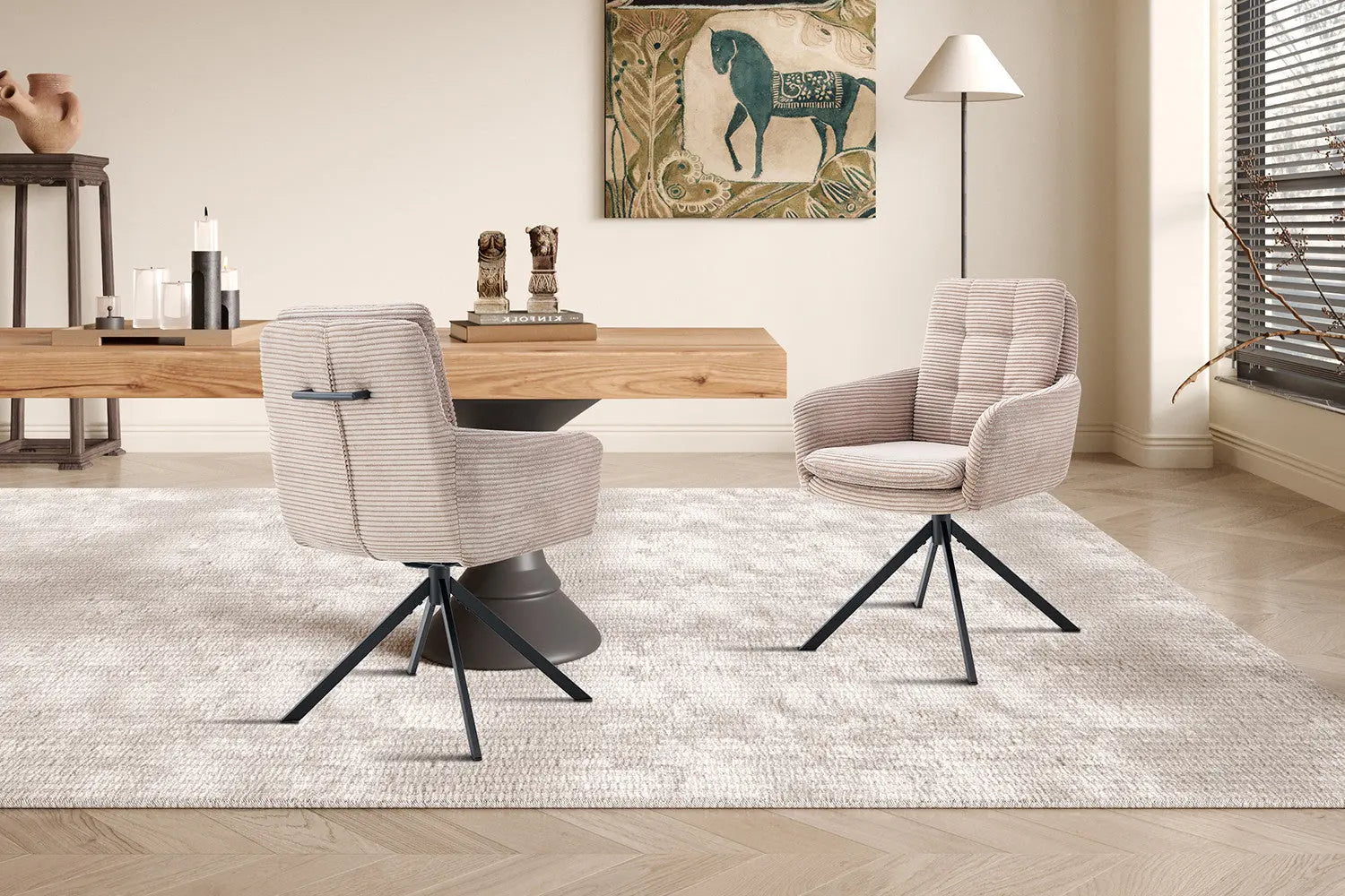 Lot de Chaises de Salle à Manger LINA Sable - 92 x 60 cm ROUSSEAU