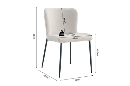 Lot de Chaises de Salle à Manger LISE Beige - 58 x 52 cm ROUSSEAU