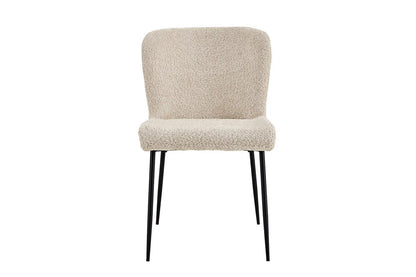 Lot de Chaises de Salle à Manger LISE Bouclé Bouclé Beige - 58 x 52 cm ROUSSEAU