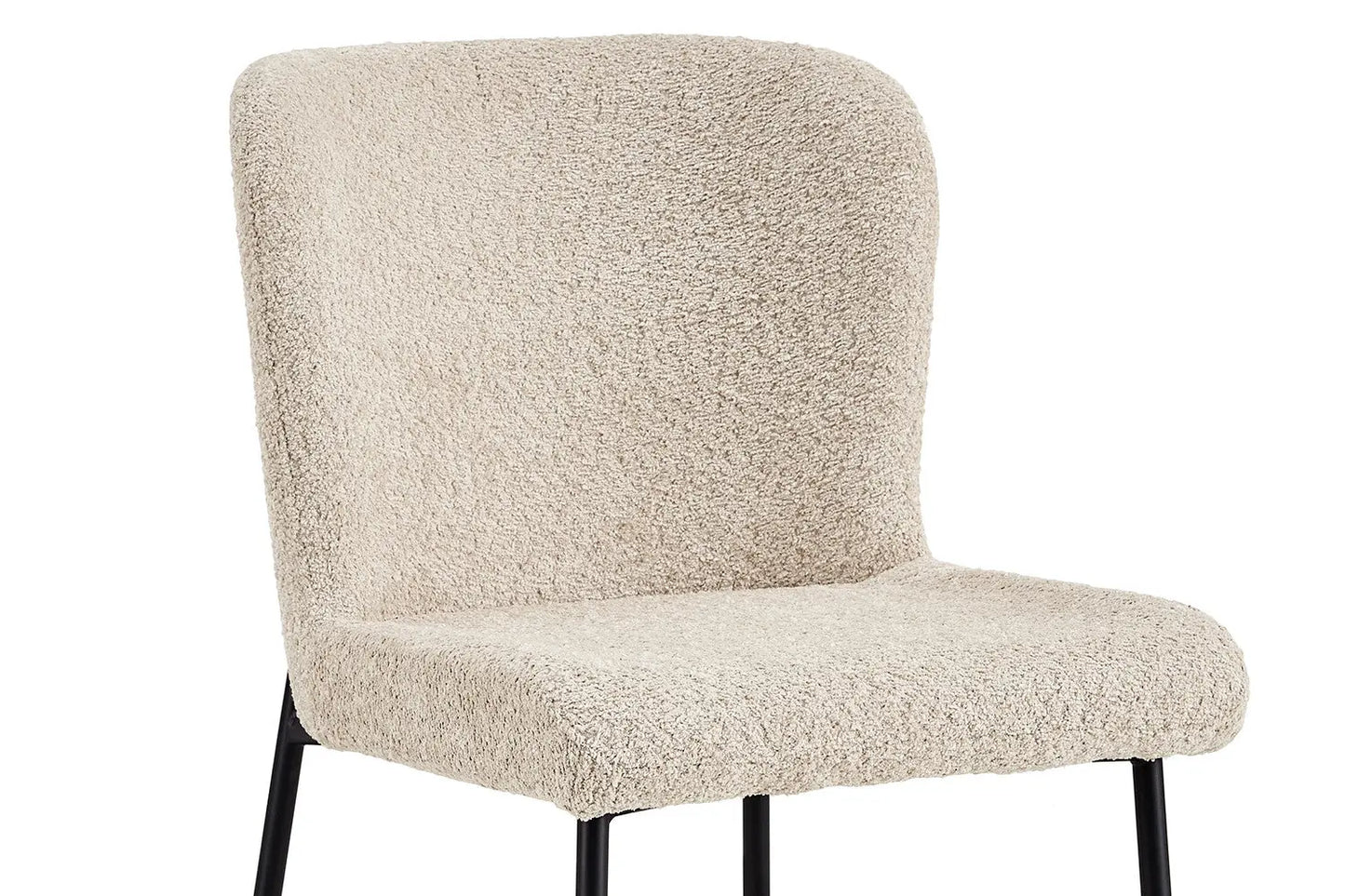 Lot de Chaises de Salle à Manger LISE Bouclé Bouclé Beige - 58 x 52 cm ROUSSEAU