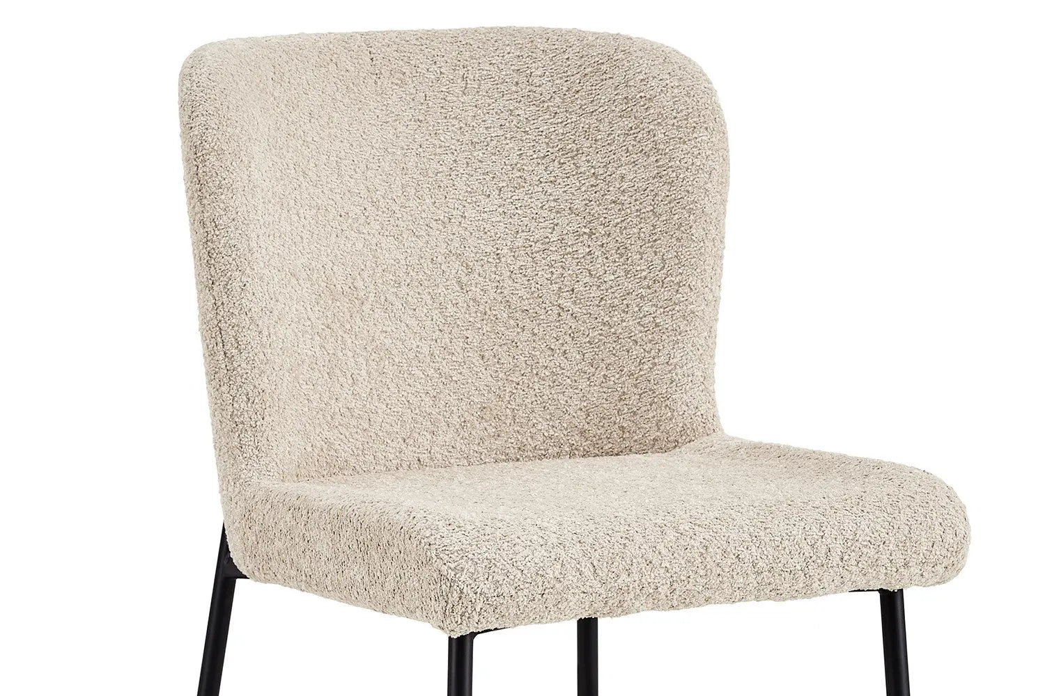 Lot de Chaises de Salle à Manger LISE Bouclé Bouclé Beige - 58 x 52 cm ROUSSEAU