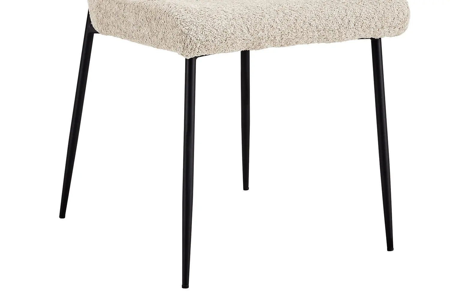 Lot de Chaises de Salle à Manger LISE Bouclé Bouclé Beige - 58 x 52 cm ROUSSEAU
