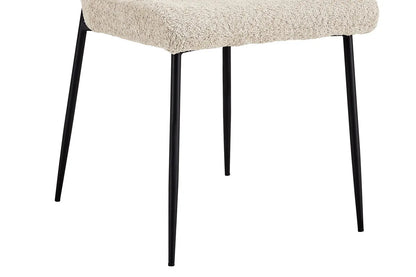 Lot de Chaises de Salle à Manger LISE Bouclé Bouclé Beige - 58 x 52 cm ROUSSEAU