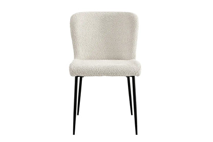 Lot de Chaises de Salle à Manger LISE Bouclé Ecru - 58 x 52 cm ROUSSEAU