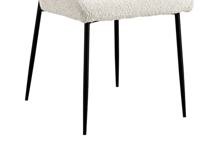 Lot de Chaises de Salle à Manger LISE Bouclé Ecru - 58 x 52 cm ROUSSEAU