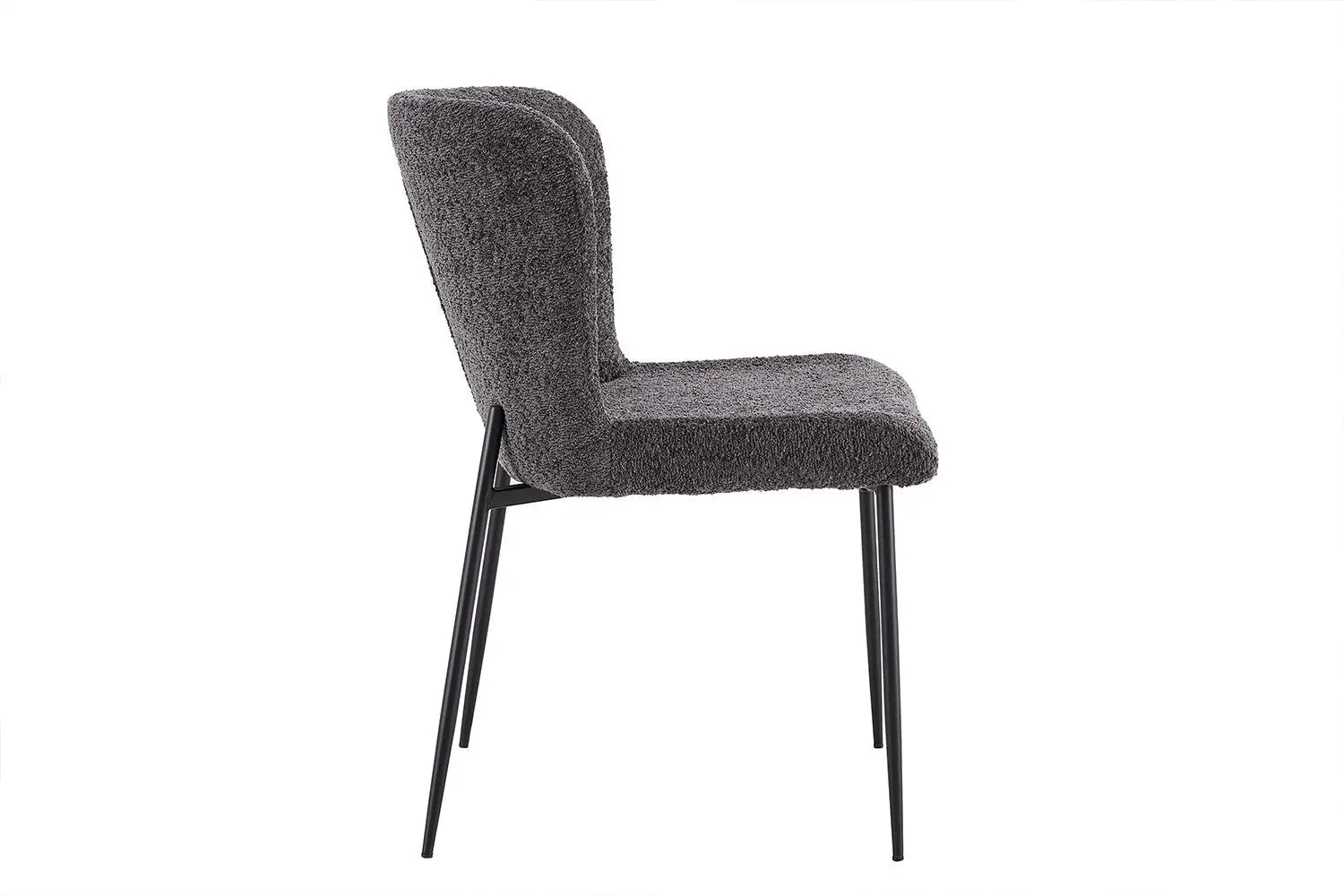 Lot de Chaises de Salle à Manger LISE Bouclé Gris Foncé - 58 x 52 cm ROUSSEAU
