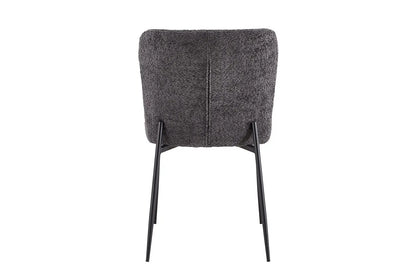 Lot de Chaises de Salle à Manger LISE Bouclé Gris Foncé - 58 x 52 cm ROUSSEAU
