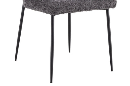 Lot de Chaises de Salle à Manger LISE Bouclé Gris Foncé - 58 x 52 cm ROUSSEAU