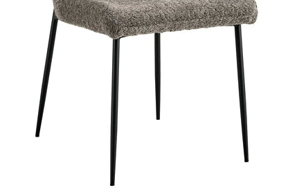 Lot de Chaises de Salle à Manger LISE Bouclé Sable - 58 x 52 cm ROUSSEAU