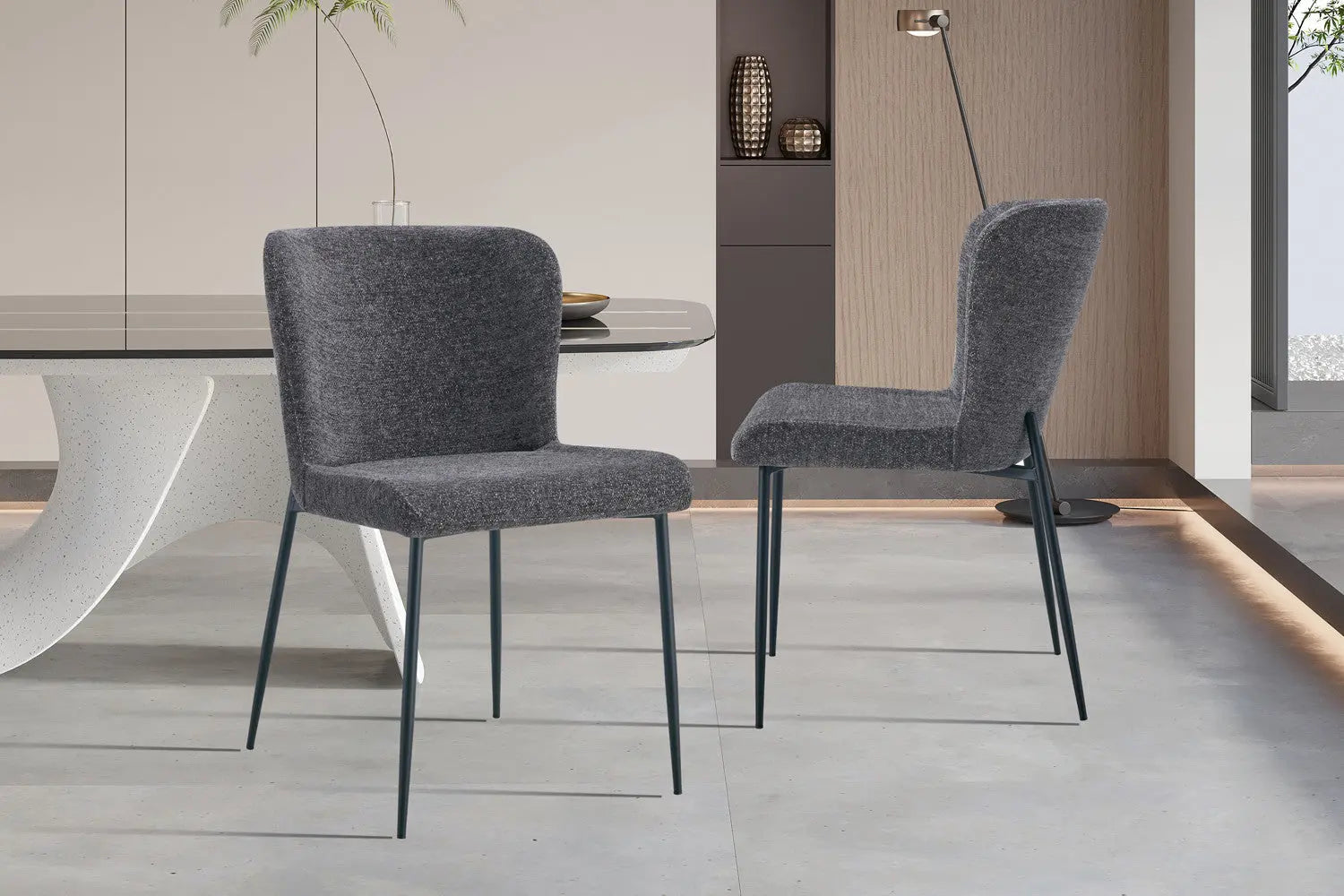 Lot de Chaises de Salle à Manger LISE Gris foncé - 58 x 52 cm ROUSSEAU
