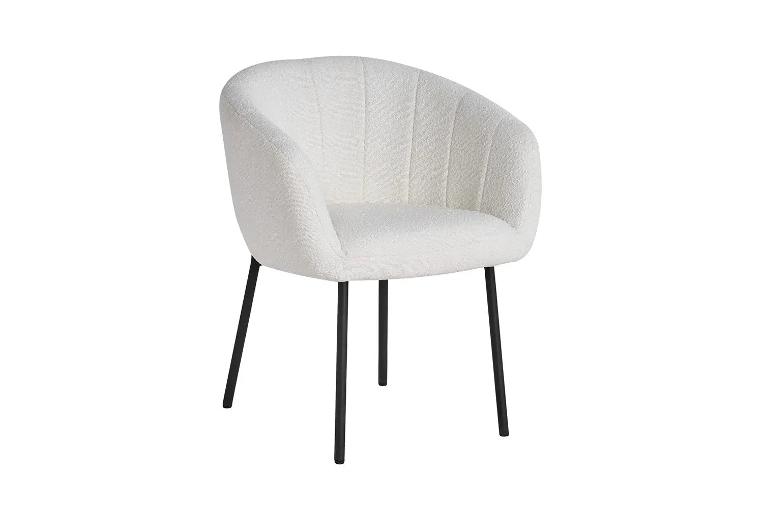 Lot de Chaises de Salle à Manger SAVINA en Tissu Bouclé Blanc - 57 x 62 cm ROUSSEAU