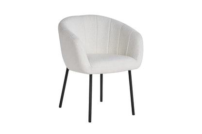 Lot de Chaises de Salle à Manger SAVINA en Tissu Bouclé Blanc - 57 x 62 cm ROUSSEAU