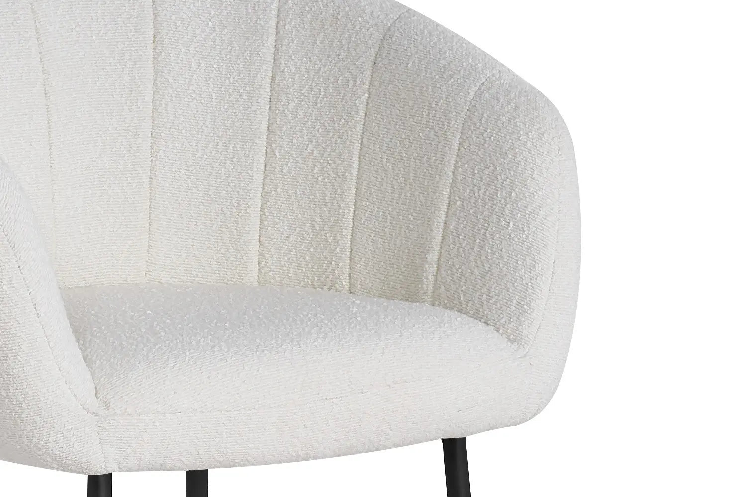 Lot de Chaises de Salle à Manger SAVINA en Tissu Bouclé Blanc - 57 x 62 cm ROUSSEAU