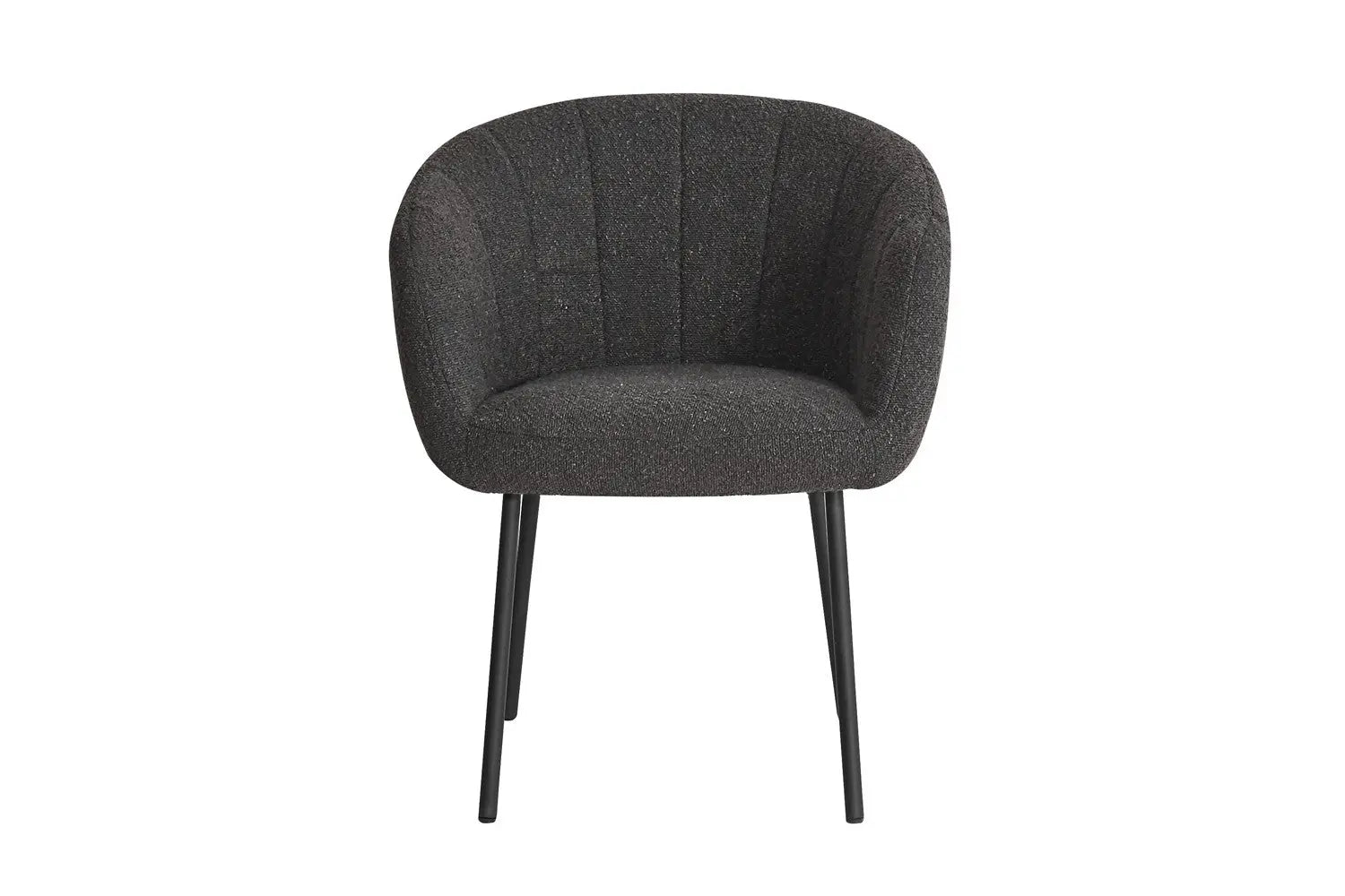 Lot de Chaises de Salle à Manger SAVINA en Tissu Bouclé Gris - 57 x 62 cm ROUSSEAU