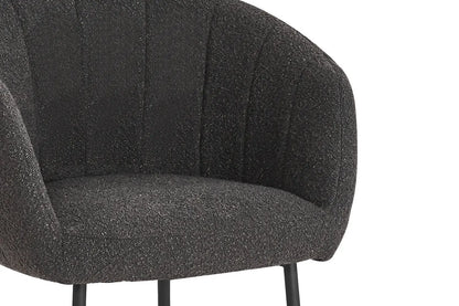 Lot de Chaises de Salle à Manger SAVINA en Tissu Bouclé Gris - 57 x 62 cm ROUSSEAU