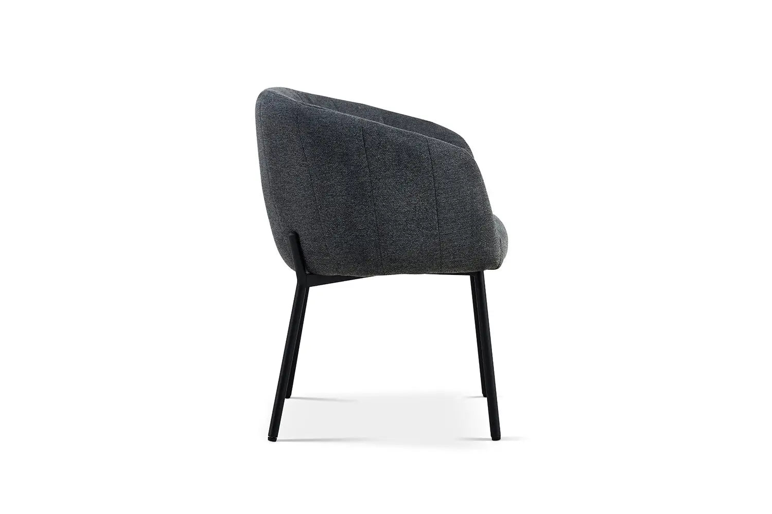 Lot de Chaises de Salle à Manger SAVINA en Tissu Gris Foncé - 57 x 62 cm ROUSSEAU