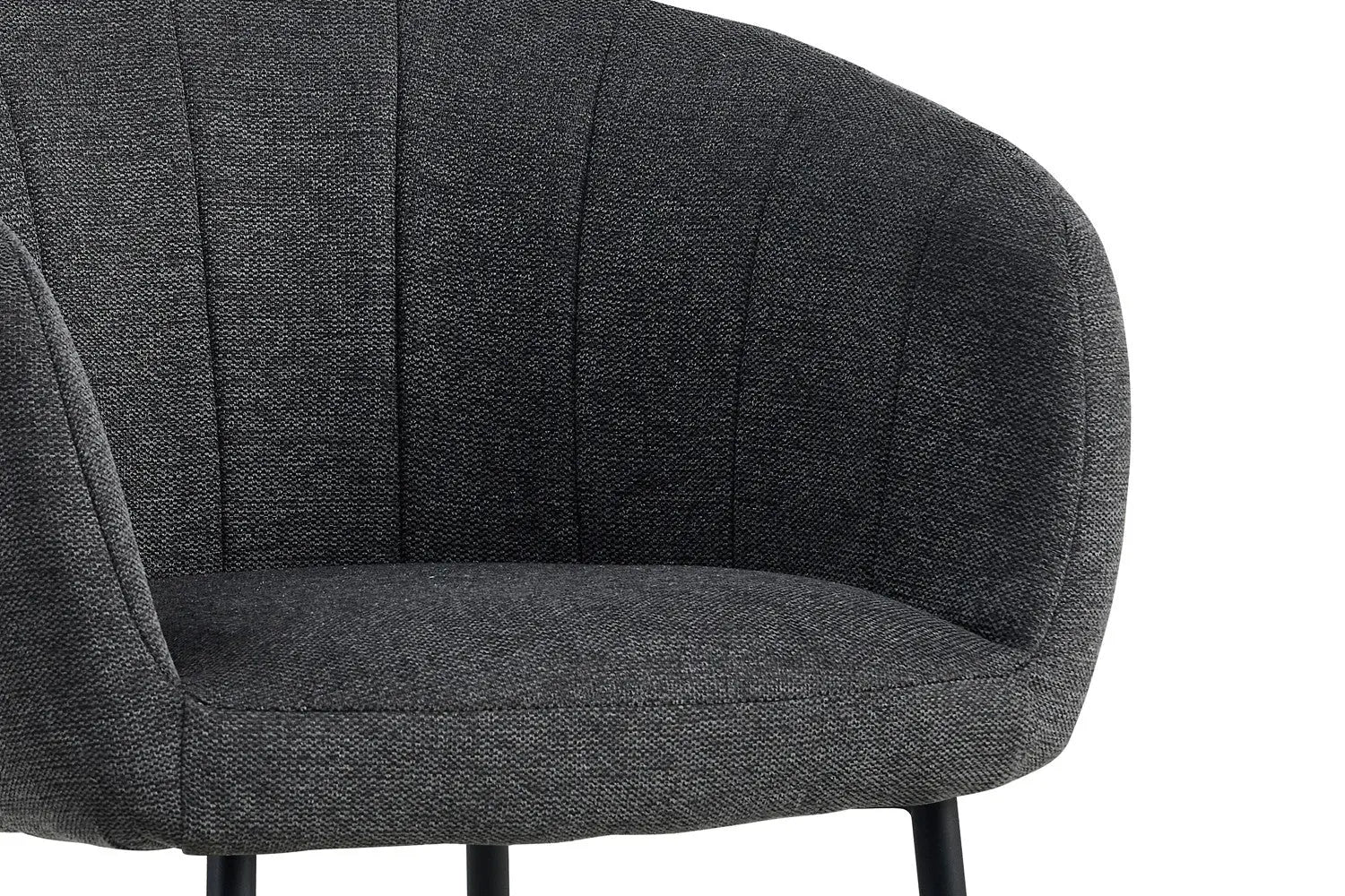 Lot de Chaises de Salle à Manger SAVINA en Tissu Gris Foncé - 57 x 62 cm ROUSSEAU