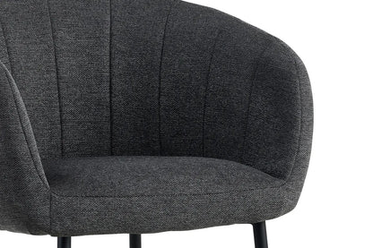 Lot de Chaises de Salle à Manger SAVINA en Tissu Gris Foncé - 57 x 62 cm ROUSSEAU