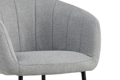Lot de Chaises de Salle à Manger SAVINA en Tissu Gris clair - 57 x 62 cm ROUSSEAU