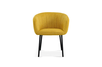 Lot de Chaises de Salle à Manger SAVINA en Tissu Jaune - 57 x 62 cm ROUSSEAU