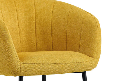 Lot de Chaises de Salle à Manger SAVINA en Tissu Jaune - 57 x 62 cm ROUSSEAU