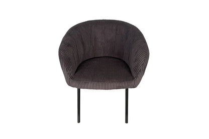 Lot de Chaises de Salle à Manger SAVINA en Tissu Velours Côtelé Gris - 57 x 62 cm ROUSSEAU