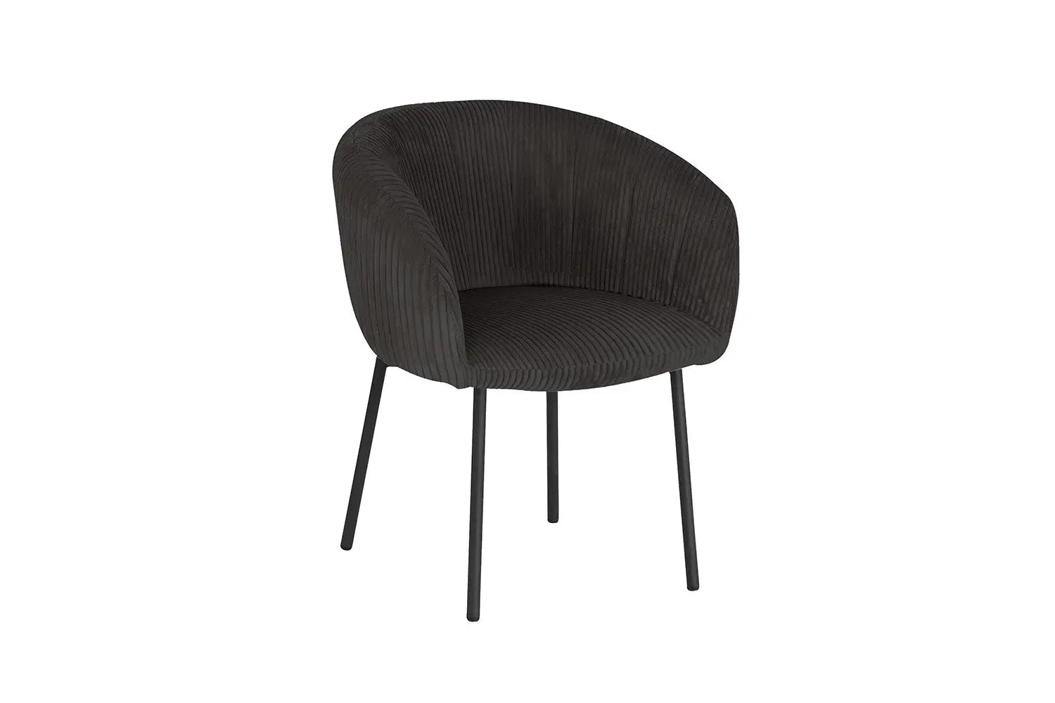 Lot de Chaises de Salle à Manger SAVINA en Tissu Velours Côtelé Gris - 57 x 62 cm ROUSSEAU