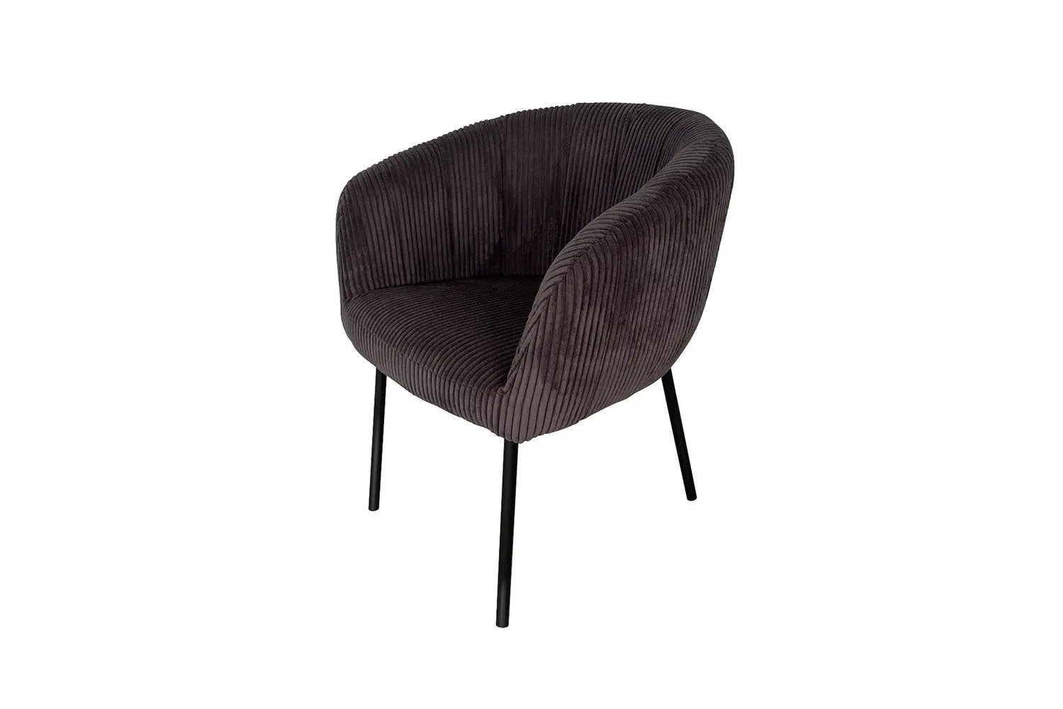 Lot de Chaises de Salle à Manger SAVINA en Tissu Velours Côtelé Gris - 57 x 62 cm ROUSSEAU