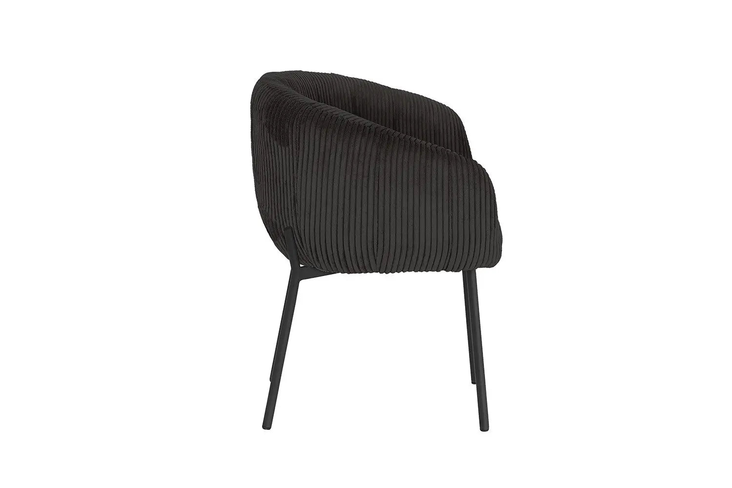 Lot de Chaises de Salle à Manger SAVINA en Tissu Velours Côtelé Gris - 57 x 62 cm ROUSSEAU