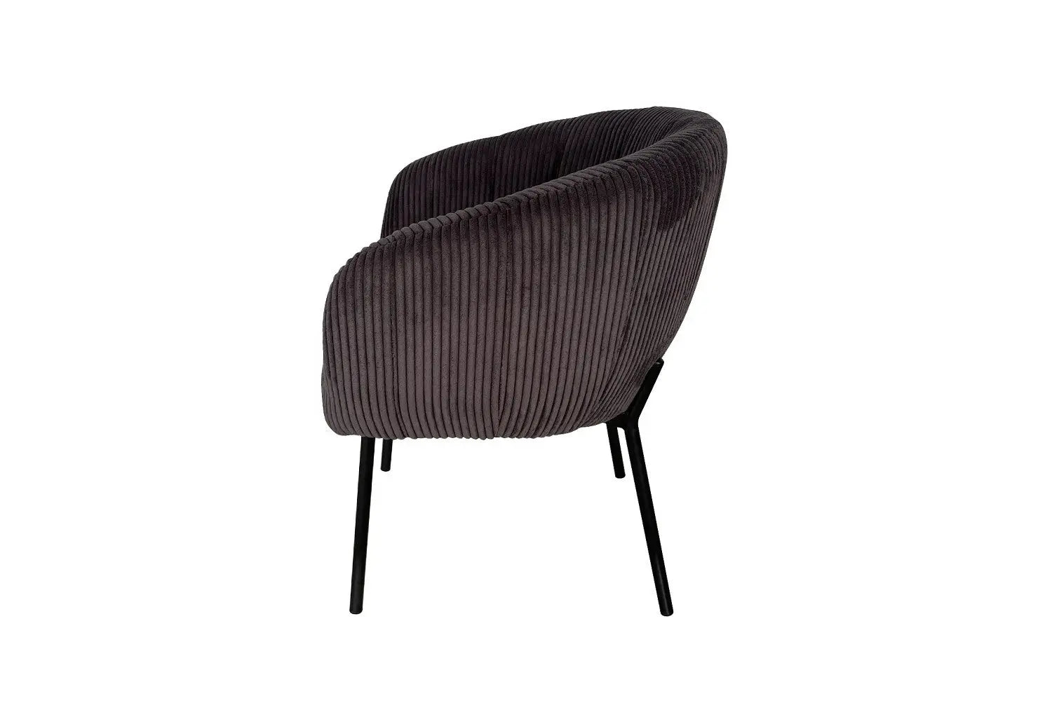 Lot de Chaises de Salle à Manger SAVINA en Tissu Velours Côtelé Gris - 57 x 62 cm ROUSSEAU
