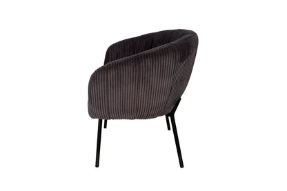 Lot de Chaises de Salle à Manger SAVINA en Tissu Velours Côtelé Gris - 57 x 62 cm ROUSSEAU