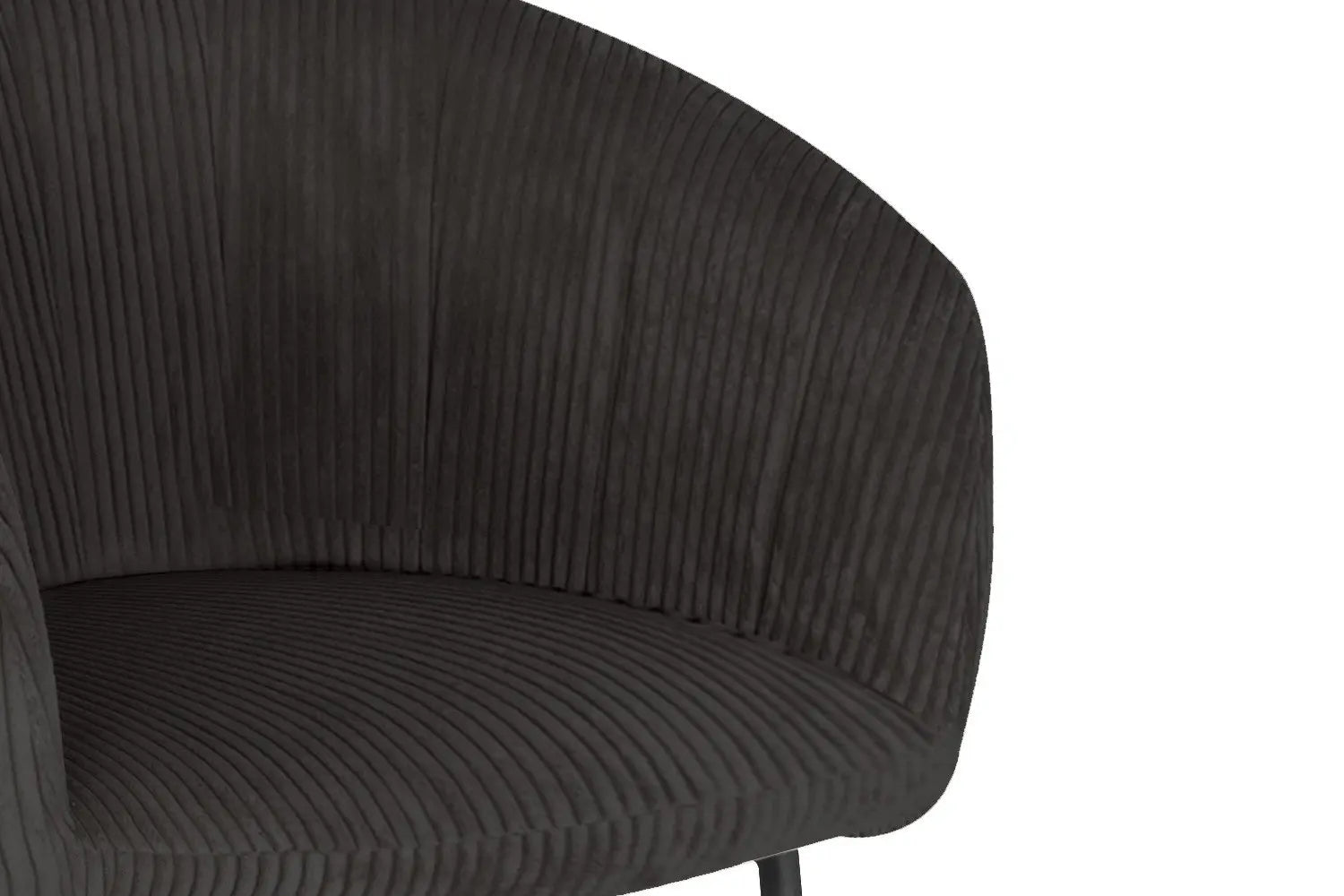 Lot de Chaises de Salle à Manger SAVINA en Tissu Velours Côtelé Gris - 57 x 62 cm ROUSSEAU